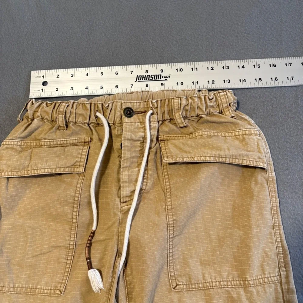 Free People Cargo Pants Womens XS Tan Ripstop Drawstring Raw Hem OB1170572